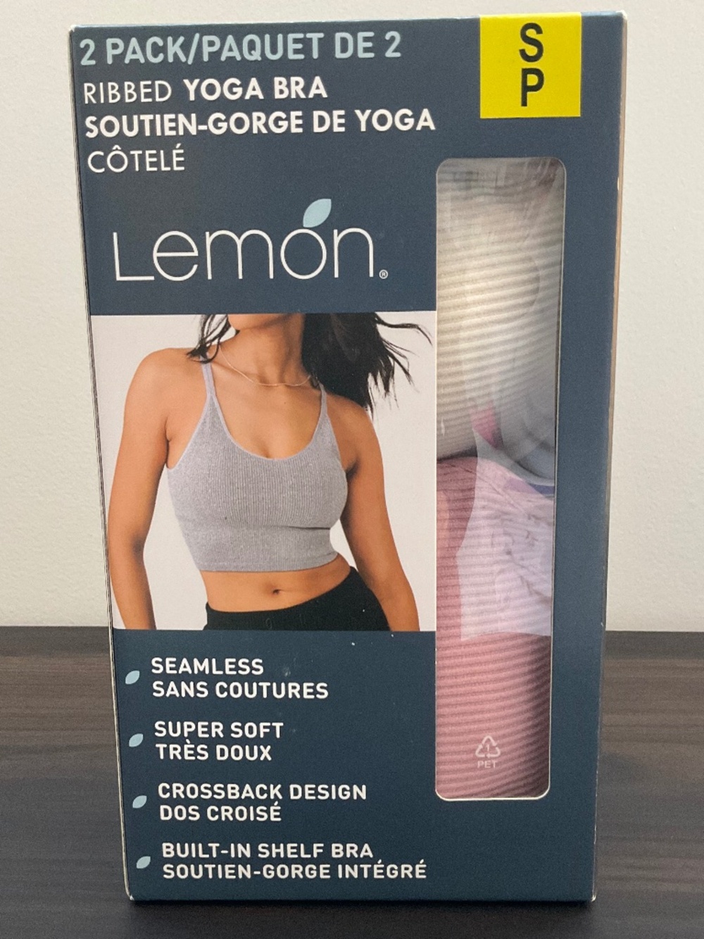 NWT Lemon Seamless Ribbed Yoga Bra / Top 2 Pack (Small)